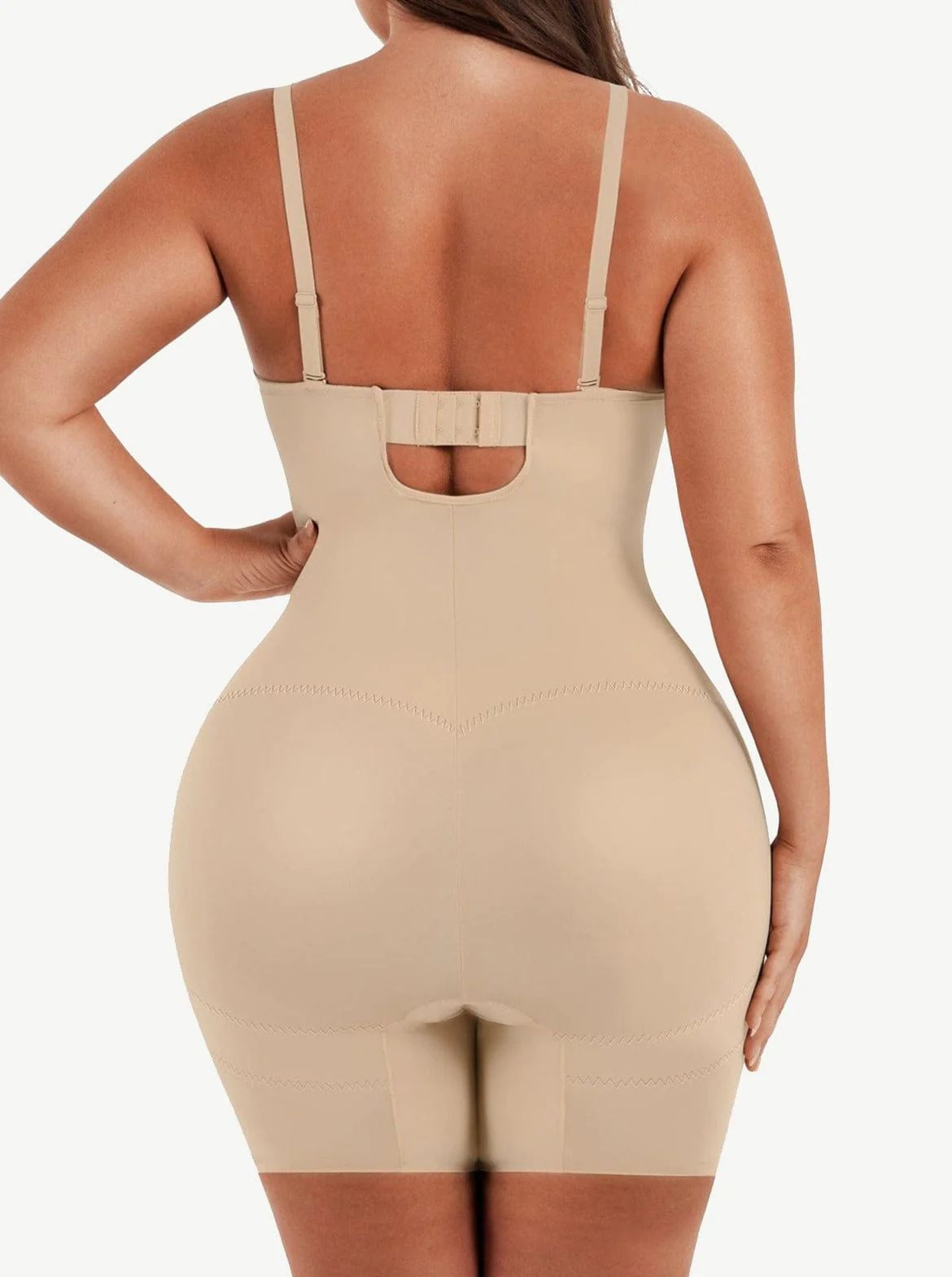 G- 3 hook Fancy Cupped Mid-Thigh Tummy Control Shapewear